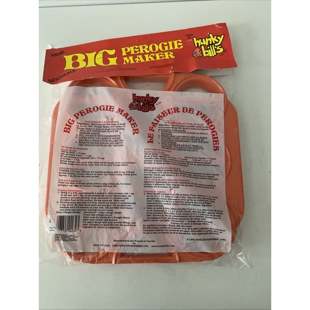 Big 18 Perogie Maker 1983 NOS De Hunky Bill's New Vintage Kitchen Gadget Tool